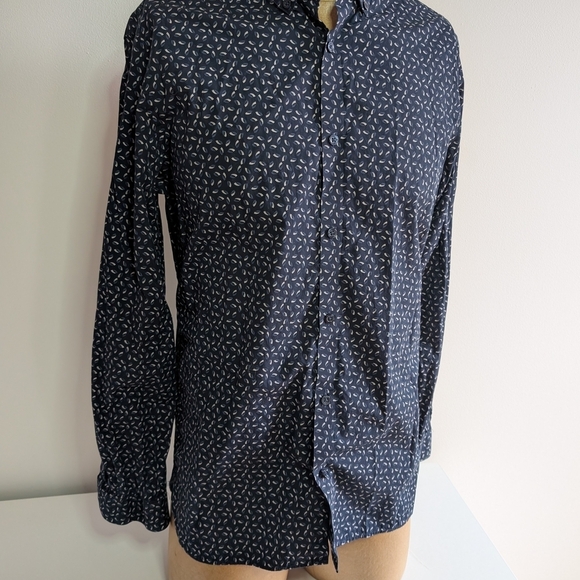 PATRICK ASSARAF Navy Patterned Shirt - Picture 12 of 13